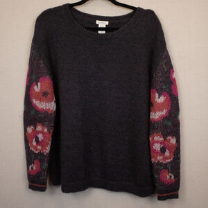 Sundance Lilly Dreams grey wool mohair blend pullover sweater-L